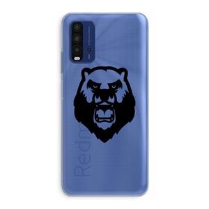 CaseCompany Angry Bear (black): Xiaomi Redmi 9T Transparant Hoesje