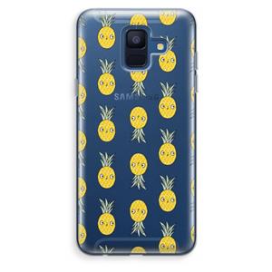 CaseCompany Ananas: Samsung Galaxy A6 (2018) Transparant Hoesje