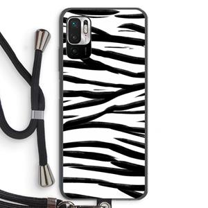 CaseCompany Zebra pattern: Xiaomi Redmi Note 10 5G Transparant Hoesje met koord