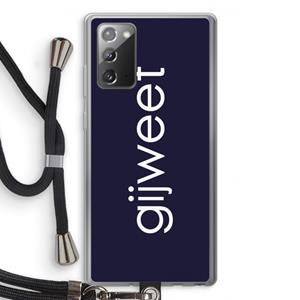 CaseCompany Gijweet: Samsung Galaxy Note 20 / Note 20 5G Transparant Hoesje met koord