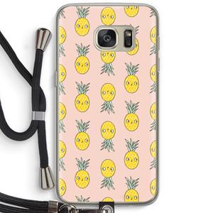 CaseCompany Ananas: Samsung Galaxy S7 Transparant Hoesje met koord