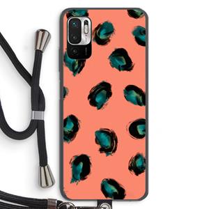 CaseCompany Pink Cheetah: Xiaomi Redmi Note 10 5G Transparant Hoesje met koord