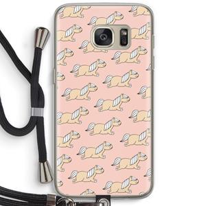 CaseCompany Ponys: Samsung Galaxy S7 Transparant Hoesje met koord