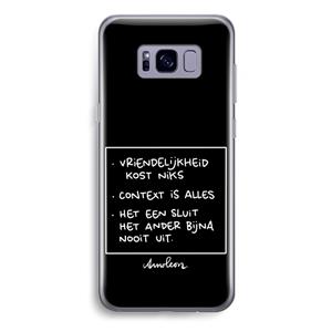 CaseCompany Mijn Motto's: Samsung Galaxy S8 Plus Transparant Hoesje