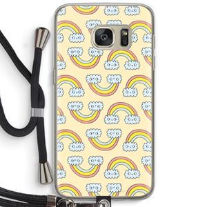 CaseCompany Regenboog: Samsung Galaxy S7 Transparant Hoesje met koord