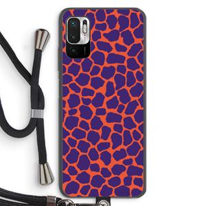 CaseCompany Purple Giraffe: Xiaomi Redmi Note 10 5G Transparant Hoesje met koord