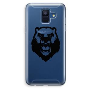 CaseCompany Angry Bear (black): Samsung Galaxy A6 (2018) Transparant Hoesje