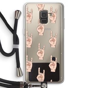 CaseCompany Rock: Samsung Galaxy A8 (2018) Transparant Hoesje met koord