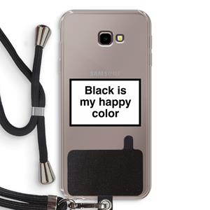 CaseCompany Black is my happy color: Samsung Galaxy J4 Plus Transparant Hoesje met koord