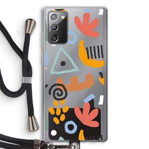 CaseCompany Abstract: Samsung Galaxy Note 20 / Note 20 5G Transparant Hoesje met koord