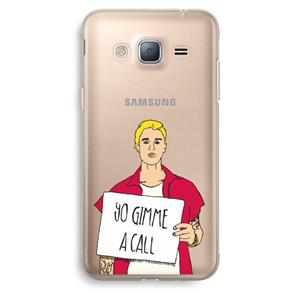 CaseCompany Gimme a call: Samsung Galaxy J3 (2016) Transparant Hoesje