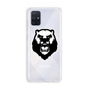 CaseCompany Angry Bear (white): Galaxy A71 Transparant Hoesje