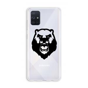 CaseCompany Angry Bear (black): Galaxy A71 Transparant Hoesje