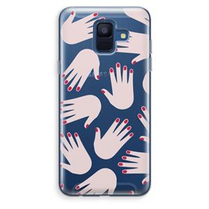 CaseCompany Hands pink: Samsung Galaxy A6 (2018) Transparant Hoesje