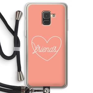 CaseCompany Friends heart: Samsung Galaxy A8 (2018) Transparant Hoesje met koord