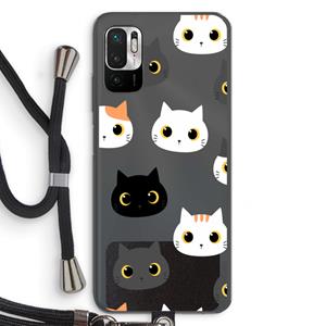 CaseCompany Katten: Xiaomi Redmi Note 10 5G Transparant Hoesje met koord