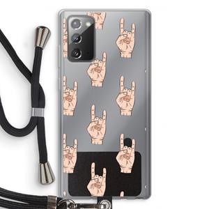 CaseCompany Rock: Samsung Galaxy Note 20 / Note 20 5G Transparant Hoesje met koord