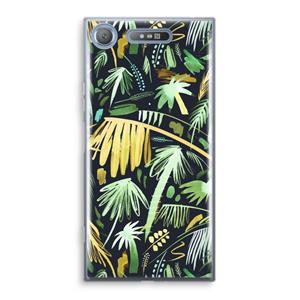 CaseCompany Tropical Palms Dark: Sony Xperia XZ1 Transparant Hoesje
