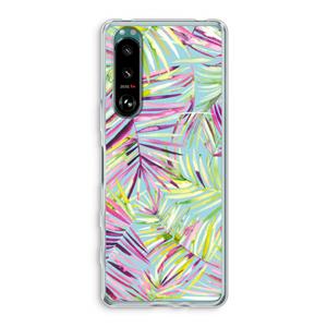 CaseCompany Tropical Palms Blue: Sony Xperia 5 III Transparant Hoesje