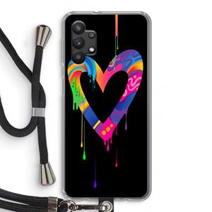 CaseCompany Melts My Heart: Samsung Galaxy A32 5G Transparant Hoesje met koord