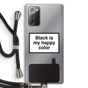 CaseCompany Black is my happy color: Samsung Galaxy Note 20 / Note 20 5G Transparant Hoesje met koord