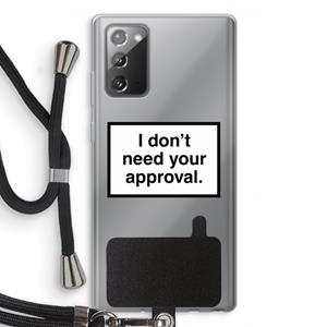 CaseCompany Don't need approval: Samsung Galaxy Note 20 / Note 20 5G Transparant Hoesje met koord