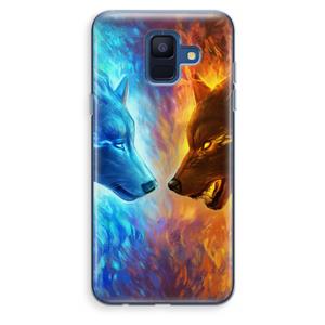 CaseCompany Fire & Ice: Samsung Galaxy A6 (2018) Transparant Hoesje