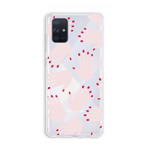 CaseCompany Hands pink: Galaxy A71 Transparant Hoesje