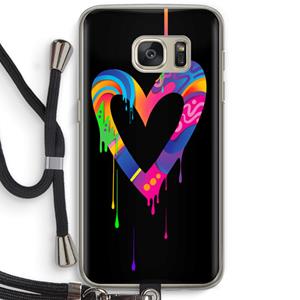 CaseCompany Melts My Heart: Samsung Galaxy S7 Transparant Hoesje met koord