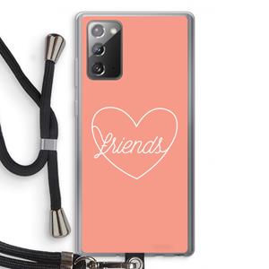 CaseCompany Friends heart: Samsung Galaxy Note 20 / Note 20 5G Transparant Hoesje met koord