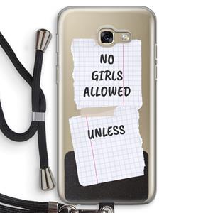 CaseCompany No Girls Allowed Unless: Samsung Galaxy A5 (2017) Transparant Hoesje met koord