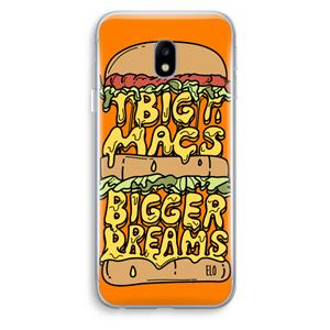 CaseCompany Big Macs Bigger Dreams: Samsung Galaxy J3 (2017) Transparant Hoesje