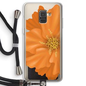 CaseCompany Orange Ellila flower: Samsung Galaxy A8 (2018) Transparant Hoesje met koord