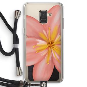 CaseCompany Pink Ellila Flower: Samsung Galaxy A8 (2018) Transparant Hoesje met koord