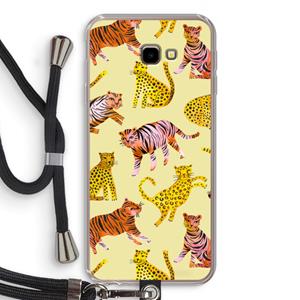 CaseCompany Cute Tigers and Leopards: Samsung Galaxy J4 Plus Transparant Hoesje met koord