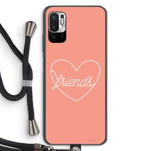 CaseCompany Friends heart: Xiaomi Redmi Note 10 5G Transparant Hoesje met koord
