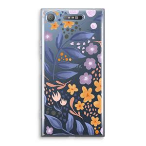 CaseCompany Flowers with blue leaves: Sony Xperia XZ1 Transparant Hoesje