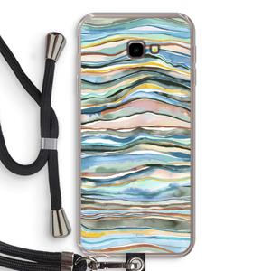 CaseCompany Watercolor Agate: Samsung Galaxy J4 Plus Transparant Hoesje met koord