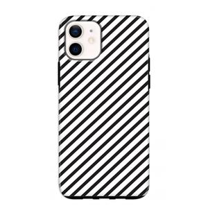 CaseCompany Strepen zwart-wit: iPhone 12 mini Tough Case
