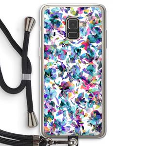 CaseCompany Hibiscus Flowers: Samsung Galaxy A8 (2018) Transparant Hoesje met koord