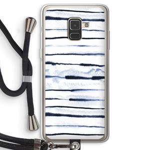 CaseCompany Ink Stripes: Samsung Galaxy A8 (2018) Transparant Hoesje met koord