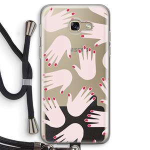 CaseCompany Hands pink: Samsung Galaxy A5 (2017) Transparant Hoesje met koord