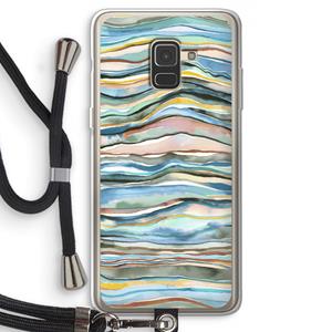 CaseCompany Watercolor Agate: Samsung Galaxy A8 (2018) Transparant Hoesje met koord