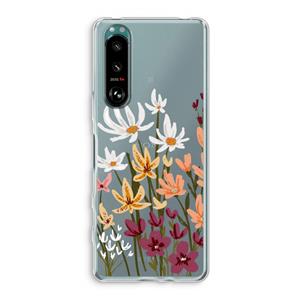 CaseCompany Painted wildflowers: Sony Xperia 5 III Transparant Hoesje