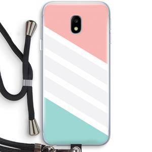 CaseCompany Strepen pastel: Samsung Galaxy J3 (2017) Transparant Hoesje met koord