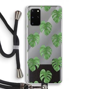 CaseCompany Monstera leaves: Samsung Galaxy S20 Plus Transparant Hoesje met koord