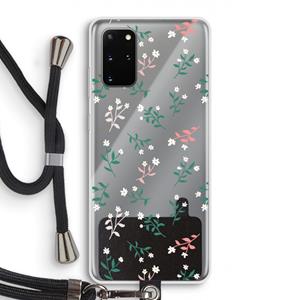 CaseCompany Small white flowers: Samsung Galaxy S20 Plus Transparant Hoesje met koord