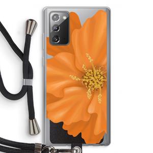 CaseCompany Orange Ellila flower: Samsung Galaxy Note 20 / Note 20 5G Transparant Hoesje met koord