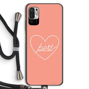 CaseCompany Best heart: Xiaomi Redmi Note 10 5G Transparant Hoesje met koord