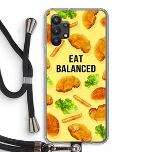 CaseCompany Eat Balanced: Samsung Galaxy A32 5G Transparant Hoesje met koord